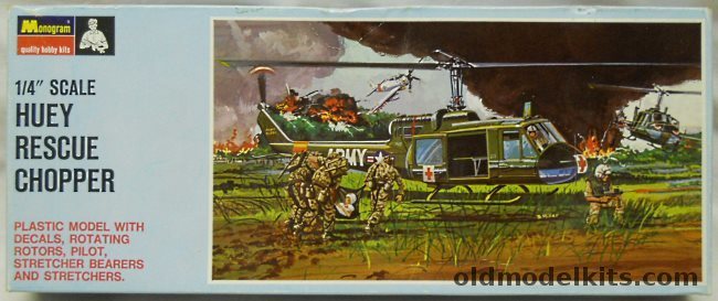 Monogram 1/48 UH-1B Iroquois Huey Rescue Chopper - Blue Box Issue, PA152-100 plastic model kit